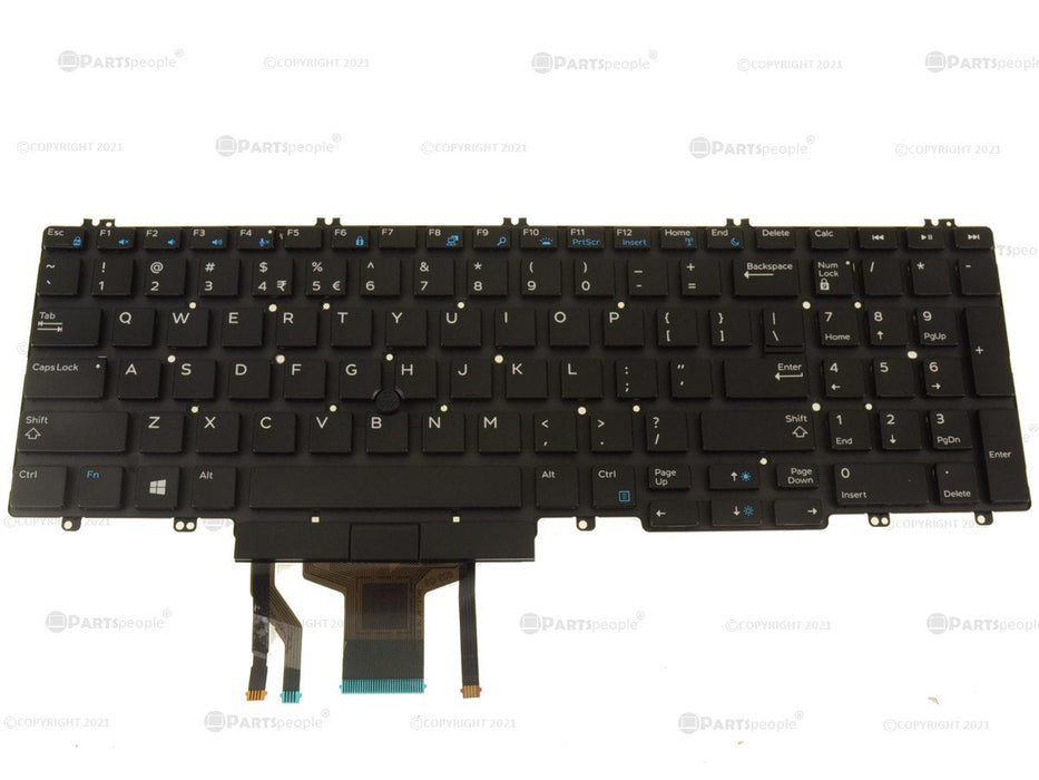 New US INTL - Dell OEM Precision 7730 / 7530 / 7740 / 7540 Laptop Backlit Keyboard with Stick Pointer - Backlit - 06P79