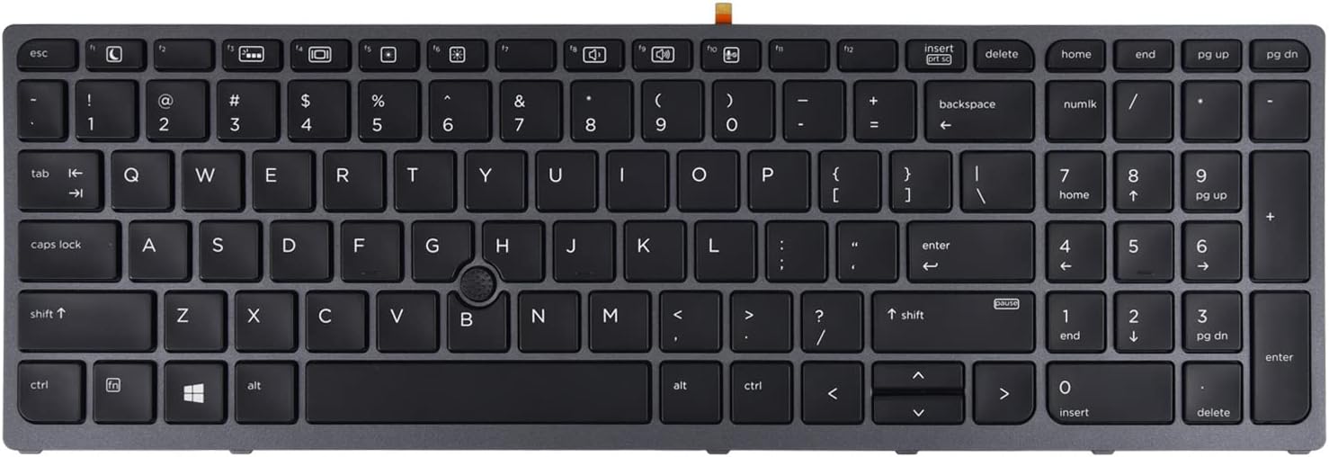 New HP Zbook 15 G3 17 G3 US English Keyboard Backlit With Pointer Frame 848311-001 PK131C32A01