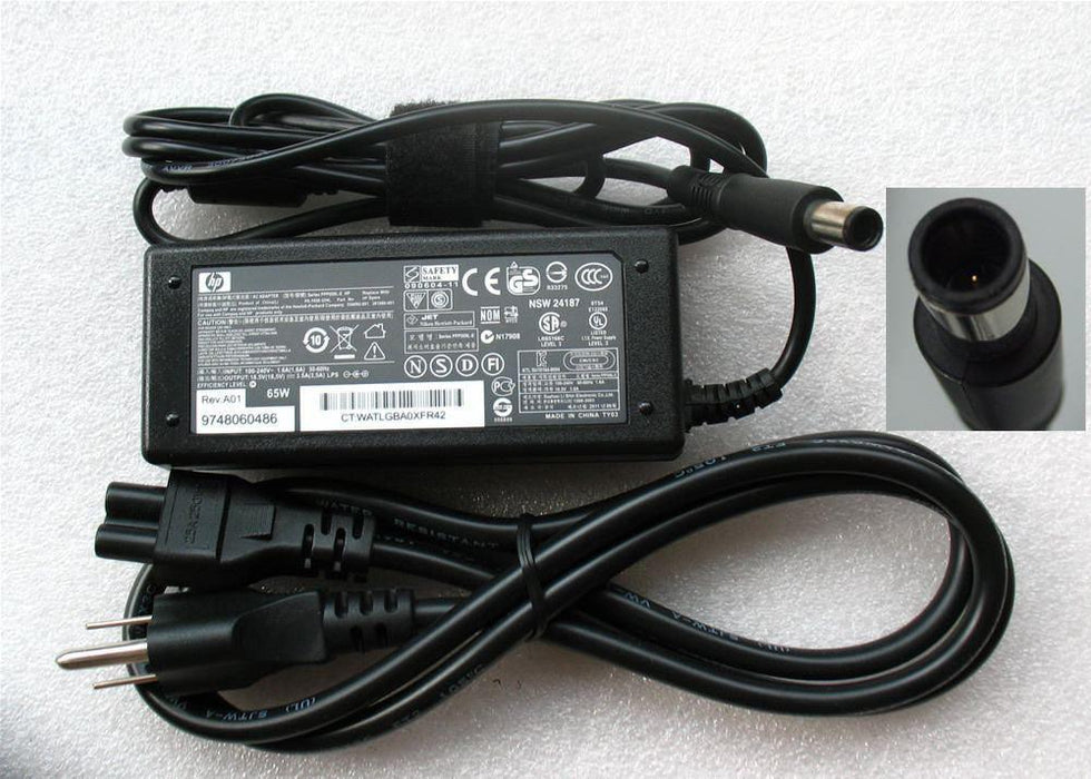 New Genuine Original HP Compaq 6730s 6735b 6735s Laptop Ac Adapter Charger & Power Cord 65W