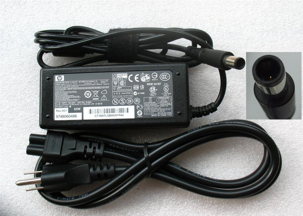 New Genuine HP Probook 4430S 4530S 6360B 6460B Ac Adapter Charger & Cord 65W