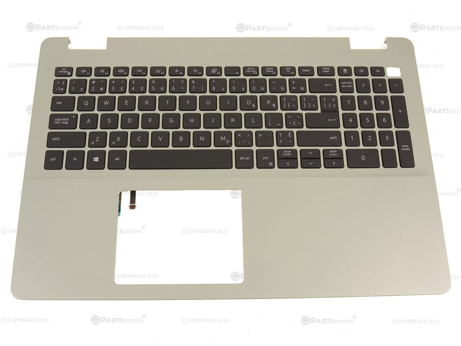 New French English - Dell OEM Inspiron 5593 Palmrest Backlit Keyboard Assembly - USB-C - 7G0RN - CY88P