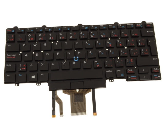 New French English - Dell OEM Latitude E7450 E5450 Laptop Backlit Keyboard - Dual Point - D18TV