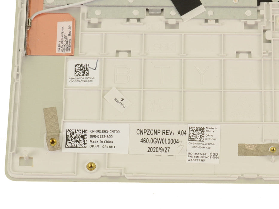 New SPANISH - Dell OEM Inspiron 5390 / Latitude 3301 Palmrest Backlit Keyboard Assembly - R18HX - HRHVW