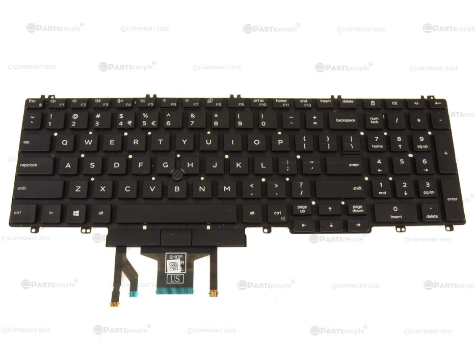 New US Intl - Dell OEM Latitude 5500 / Precision 3540 Backlit Laptop Keyboard - Dual Point - M25NK