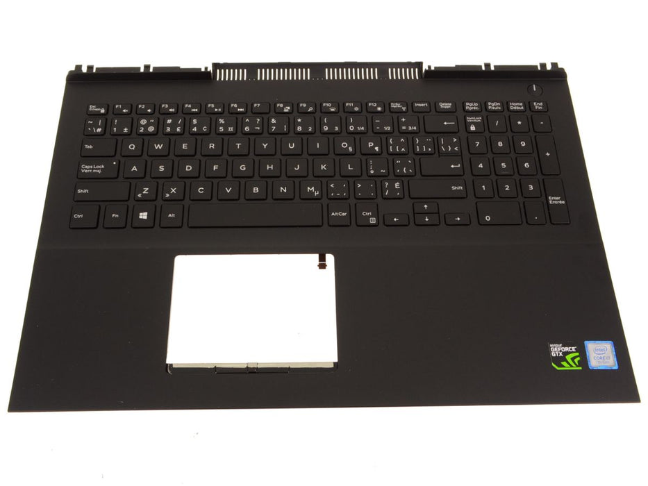 New French English - Dell OEM Inspiron 15 (7567 / 7566) Palmrest / Backlit Keyboard Assembly - MDC8K - R25C6