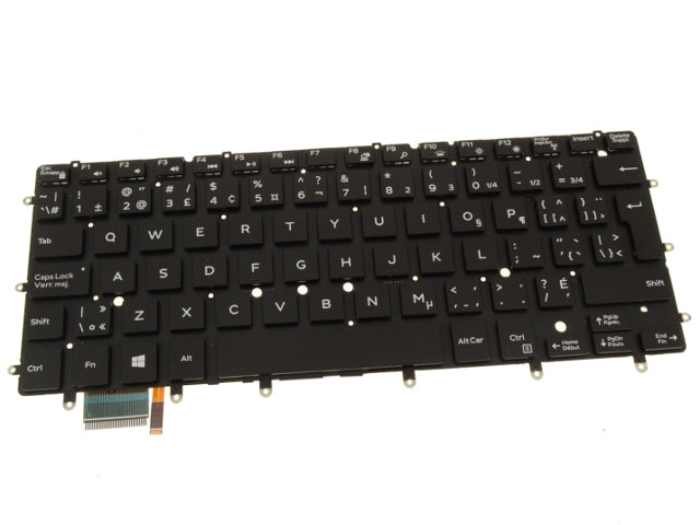 New French-English Dell OEM XPS 13 (9350 / 9343) Keyboard with Backlight - MWV23