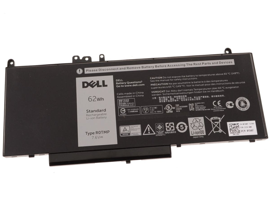 New  Dell OEM Latitude E5450 / E5550 4-cell 62Wh Original Laptop Battery - R0TMP