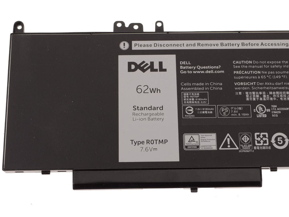 New  Dell OEM Latitude E5450 / E5550 4-cell 62Wh Original Laptop Battery - R0TMP