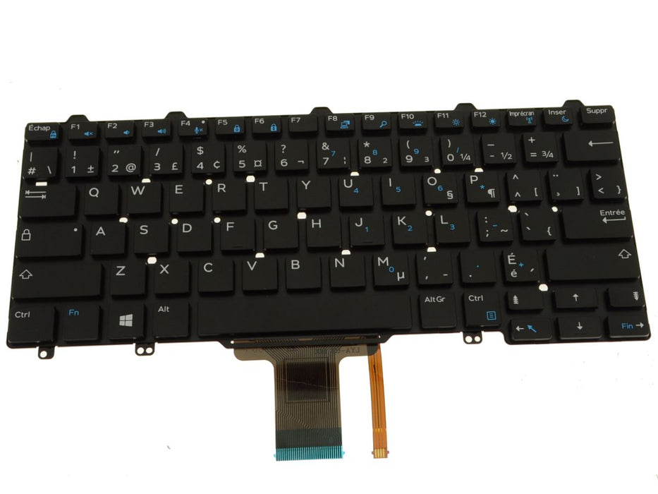 New French Canadian - Dell OEM Latitude E7270 / E5270 Laptop Keyboard with Backlighting - R2VF8