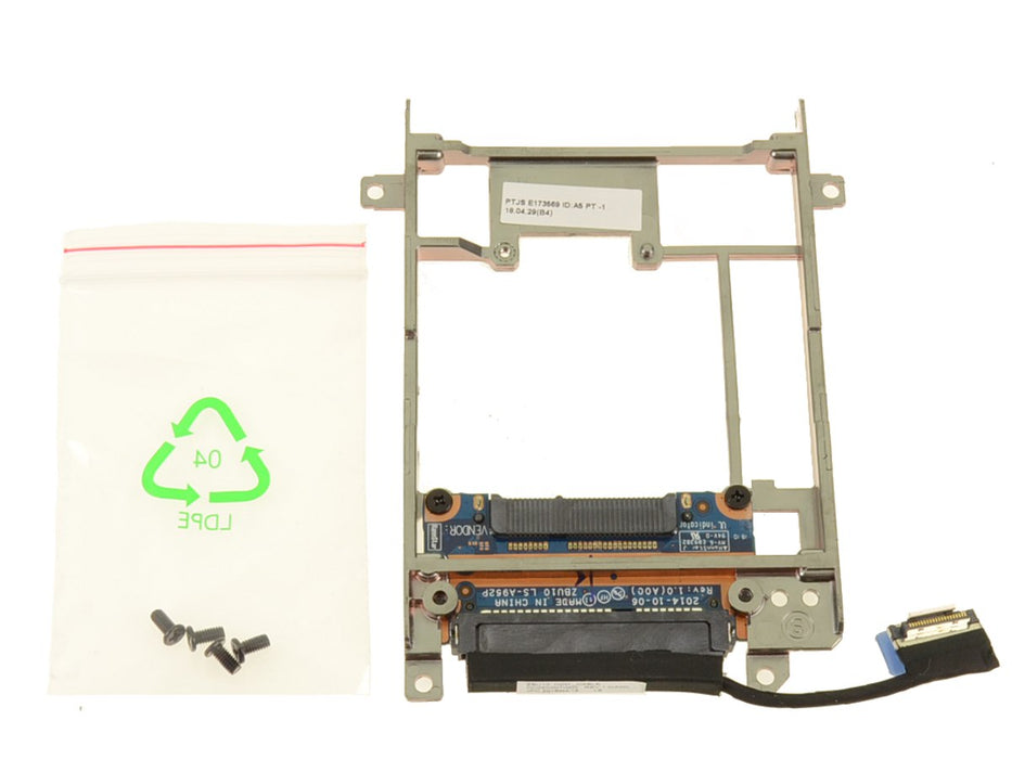 New Dell OEM Latitude E7450 2.5" SATA to mSATA Adapter Caddy with Interposer - 2N4J0 - FCN4M - XPWFW