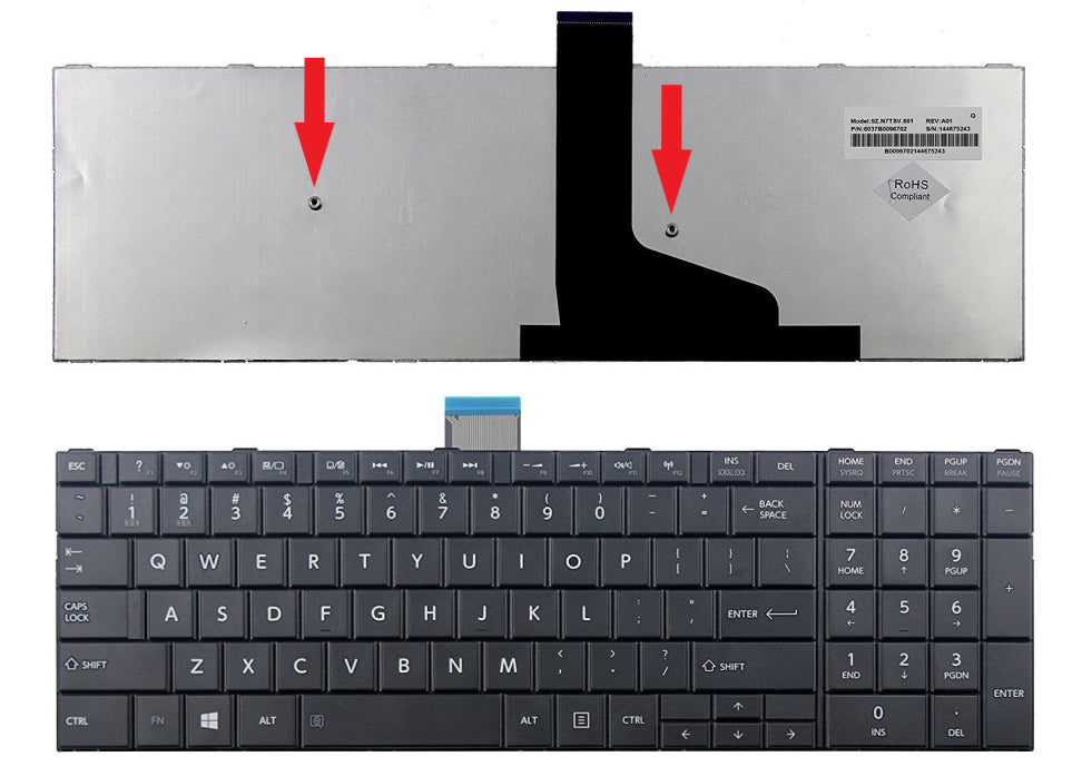 New Toshiba Satellite C75 C75-B C75D-B C75T-B C75DT-B US English Keyboard