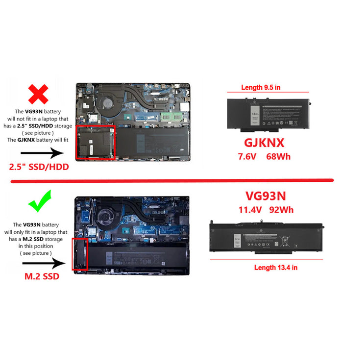 New Genuine Dell Precision 3520 3530 Battery 92Wh