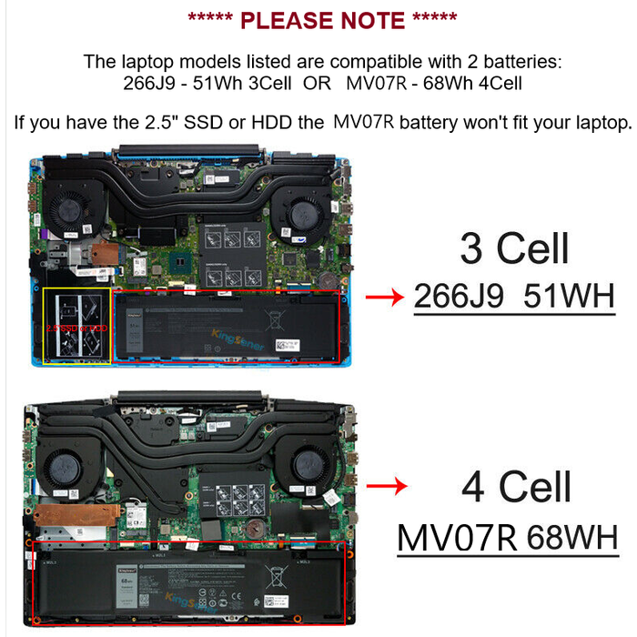 New Genuine Dell MV07R 0MV07R JJRRD 0JJRRD 72WGV W5W19 Battery 68Wh